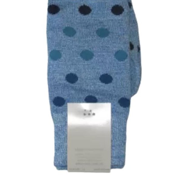 PERRY ELLIS PORTFOLIO Blue Teal Polka  Dress Sock - Picture 1 of 2